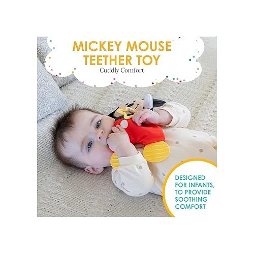  Kids Preferred Disney Baby Mickey Mouse Plush and Sensory Crinkle Teether Toys for Newborn Baby Boys and Girls 10 inches