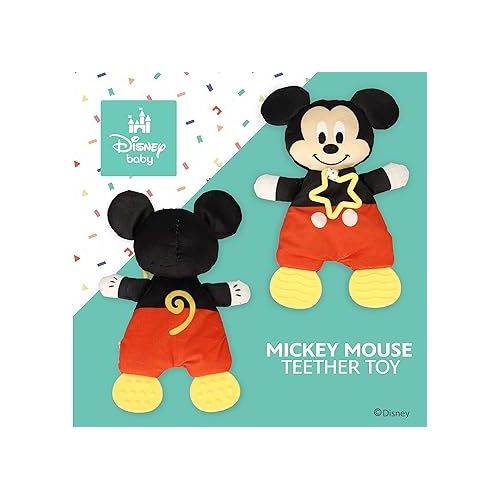  Kids Preferred Disney Baby Mickey Mouse Plush and Sensory Crinkle Teether Toys for Newborn Baby Boys and Girls 10 inches