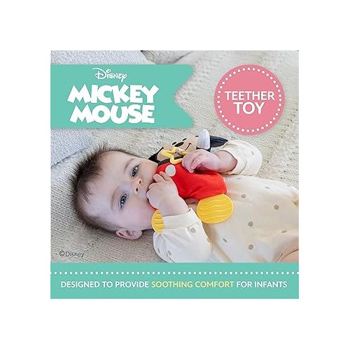  Kids Preferred Disney Baby Mickey Mouse Plush and Sensory Crinkle Teether Toys for Newborn Baby Boys and Girls 10 inches