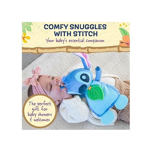  Kids Preferred Disney Baby's Lilo and Stitch - Stitch Plush and Sensory Crinkle Teether Toys for Newborn Baby Boys and Girls 10 inches