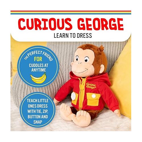  KIDS PREFERRED Curious George Learn to Dress Monkey Stuffed Animal Plush Toys Soft Cute Cuddle Plushie Gifts for Baby and Toddler Boys and Girls - 16