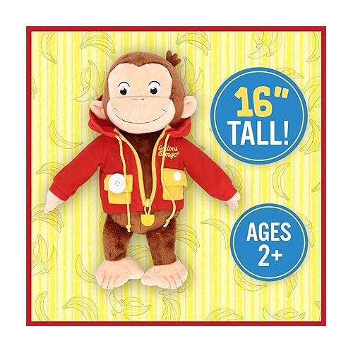  KIDS PREFERRED Curious George Learn to Dress Monkey Stuffed Animal Plush Toys Soft Cute Cuddle Plushie Gifts for Baby and Toddler Boys and Girls - 16
