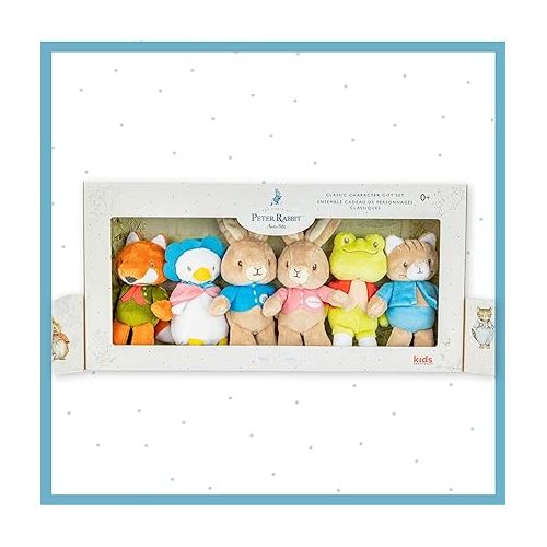  KIDS PREFERRED Peter Rabbit Classic Stuffed Animal Characters 6 Piece Gift Set 9 Inch Plush Toys for Infants Babies and Kids Based on The Beatrix Potter Books