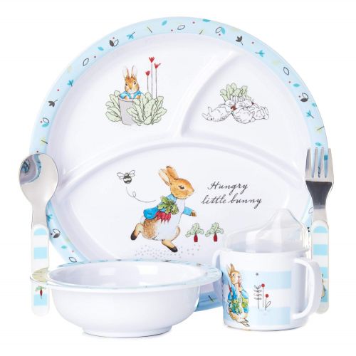  [아마존베스트]KIDS PREFERRED Beatrix Potter Peter Rabbit 5 Piece Melamine Dinnerware Set