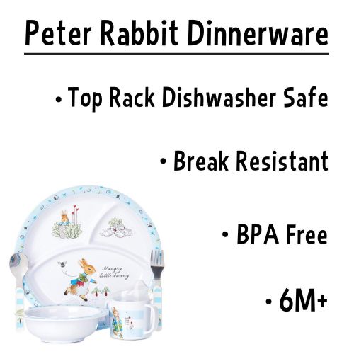  [아마존베스트]KIDS PREFERRED Beatrix Potter Peter Rabbit 5 Piece Melamine Dinnerware Set