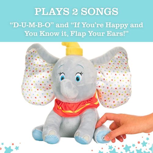  KIDS PREFERRED Disney Baby Dumbo Animated Plush Elephant with Flapping Ears, Music and Lights