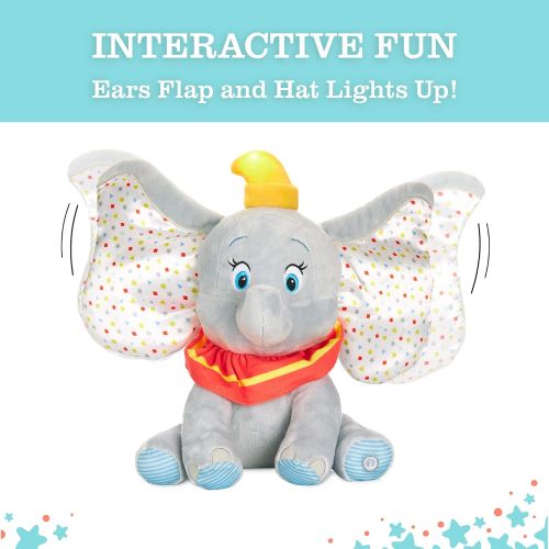  KIDS PREFERRED Disney Baby Dumbo Animated Plush Elephant with Flapping Ears, Music and Lights