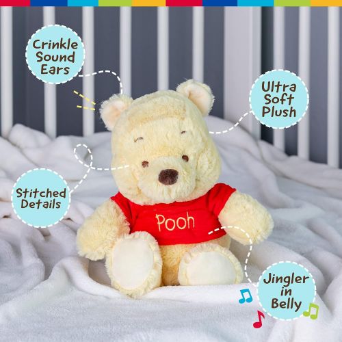  KIDS PREFERRED Disney Baby Winnie the Pooh and Friends Stuffed Animal with Jingle and Crinkle, Pooh 12”, Standard