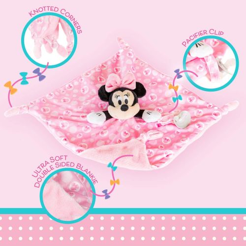  KIDS PREFERRED Disney Baby Minnie Mouse Plush Stuffed Animal Snuggler Blanket Pink