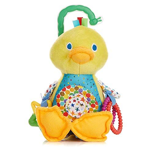  KIDS PREFERRED The World of Eric Carle, The Very Hungry Caterpillar Developmental Duck Rattle Clip for Babies