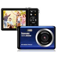 KIDSCAM Compact Digital Camera for Photography, Rechargeable 20MP Point and Shoot Camera with 2.8 LCD 8X Digital Zoom for Kids Teens Elders（Blue）