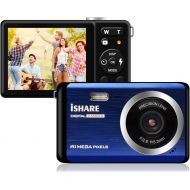 KIDSCAM Compact Digital Camera for Photography, Rechargeable 20MP Point and Shoot Camera with 2.8 LCD 8X Digital Zoom for Kids Teens Elders（Blue）