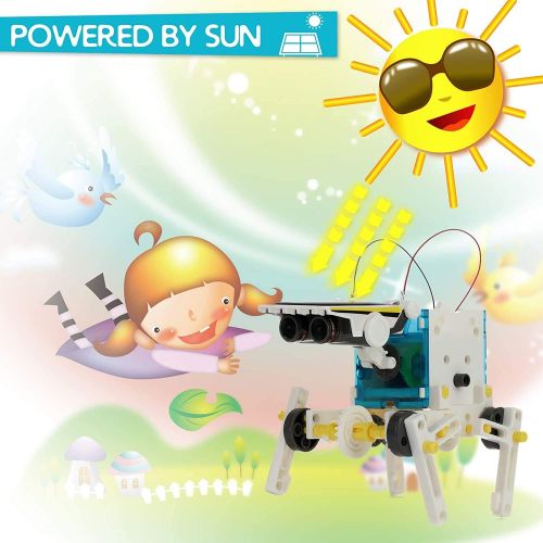  KIDWILL 13-in-1 Educational Solar Robot Kit for Kids, STEM Science Toy Solar Power Building Kit Puzzle DIY Assembly Battery Operated Robotic Set, for Kids Teens and Science Lovers