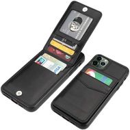 [아마존베스트]KIHUWEY iPhone 11 Pro Max Case Wallet with Credit Card Holder, Premium Leather Magnetic Clasp Kickstand Heavy Duty Protective Cover for 11 Pro Max 6.5 Inch(Black)