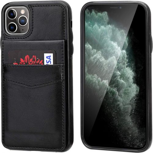  [아마존베스트]KIHUWEY iPhone 11 Pro Max Case Wallet with Credit Card Holder, Premium Leather Magnetic Clasp Kickstand Heavy Duty Protective Cover for 11 Pro Max 6.5 Inch(Black)