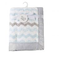 KIKI & ANNA Kiki & Anna Baby Fleece Blanket Soft Plush Two Layer Blanket with Satin Trim for Girls Boys,Blue Printed Color 30x 40