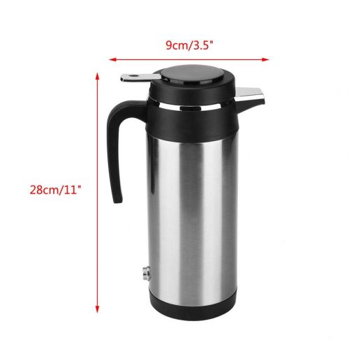  KIMISS 1200ML 12 V / 24 V Auto Wasserkocher Edelstahl Elektrische In-Car Wasserkocher Reise Trinkbecher Reise Kaffeetasse Wasserflasche(12V) …