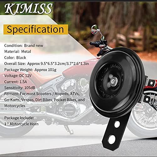  Kimiss Universal Waterproof Electric Horn Round Speaker for Motorbikes and Scooters Moped Dirt Bike