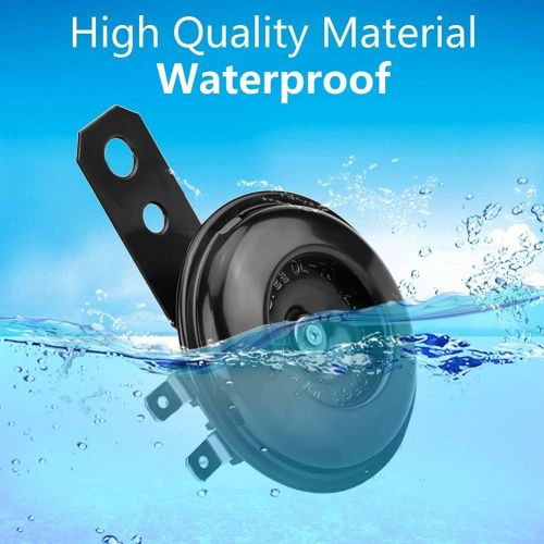  Kimiss Universal Waterproof Electric Horn Round Speaker for Motorbikes and Scooters Moped Dirt Bike