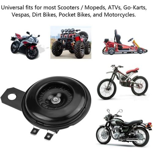  Kimiss Universal Waterproof Electric Horn Round Speaker for Motorbikes and Scooters Moped Dirt Bike