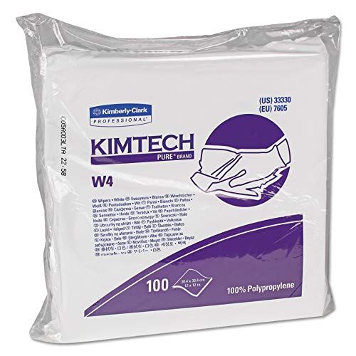  KIMTECH Kimtech 33330 W4 Critical Task Wipers, Flat Double Bag, 12x12, White, 100 per Pack (Case of 5 Packs)