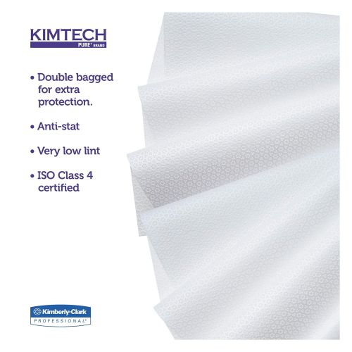  KIMTECH Kimtech 33330 W4 Critical Task Wipers, Flat Double Bag, 12x12, White, 100 per Pack (Case of 5 Packs)