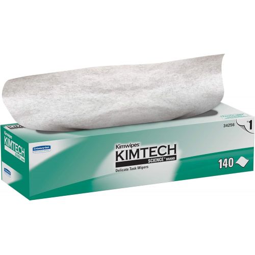  KIMTECH Kimtech 34256CT Kimwipes Delicate Task Wipers, 1-Ply, 14 710 x 16 35, 140 per Box (Case of 15 Boxes)