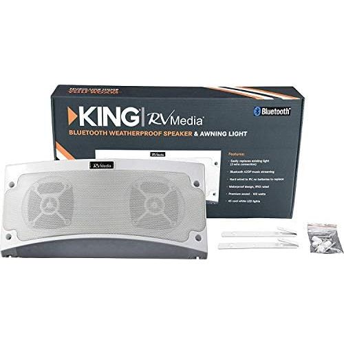  KING RVM1000 Bluetooth Outdoor Speaker with White LED Light - White