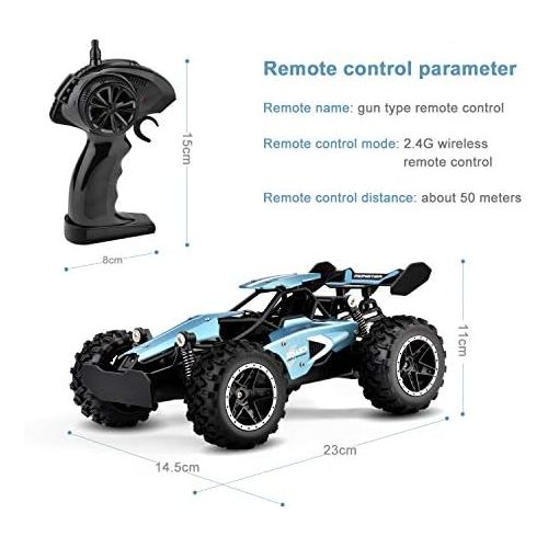  [아마존베스트]Rc Cars, KINGBOT 2.4 Ghz 1:18 Scale 2WD Remote Control Car Toys 14 Km/H All Terrain Radio Control Off-Road Vehicle with 50M Control & 20 Mins Play Time for Kids Birthday Gifts (306