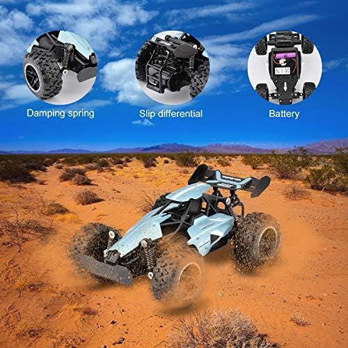  [아마존베스트]Rc Cars, KINGBOT 2.4 Ghz 1:18 Scale 2WD Remote Control Car Toys 14 Km/H All Terrain Radio Control Off-Road Vehicle with 50M Control & 20 Mins Play Time for Kids Birthday Gifts (306