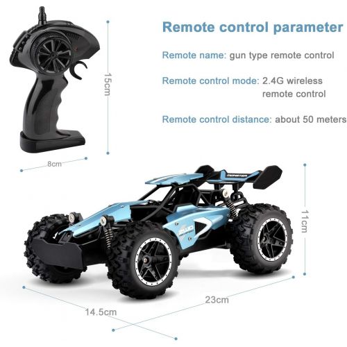  [아마존베스트]Rc Cars, KINGBOT 2.4 Ghz 1:18 Scale 2WD Remote Control Car Toys 14 Km/H All Terrain Radio Control Off-Road Vehicle with 50M Control & 20 Mins Play Time for Kids Birthday Gifts (306