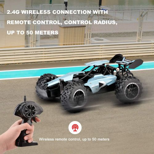  [아마존베스트]Rc Cars, KINGBOT 2.4 Ghz 1:18 Scale 2WD Remote Control Car Toys 14 Km/H All Terrain Radio Control Off-Road Vehicle with 50M Control & 20 Mins Play Time for Kids Birthday Gifts (306