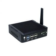 KINGDEL Kingdel NC50 Super Compact Fanless Mini PC with Intel Celeron 4 Core CPU, 8GB RAM, 128GB SSD, 2LAN, DP, HDMI, COM, Wi-Fi, Windows 7