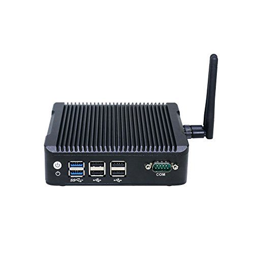  KINGDEL Kingdel NC50 Super Compact Fanless Mini PC with Intel Celeron 4 Core CPU, 8GB RAM, 128GB SSD, 2LAN, DP, HDMI, COM, Wi-Fi, Windows 7