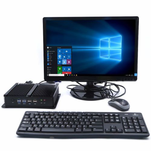  KINGDEL Kingdel Mini Desktop Computer, Windows 10 Micro PC with Intel i7 CPU, 8GB RAM, 128GB SSD+1TB HDD, Fanless, 2xLAN, 2xHDMI, 4xUSB 3.0, 6xCOM RS232, Wi-Fi, Metal Case, Windows 10 Pro