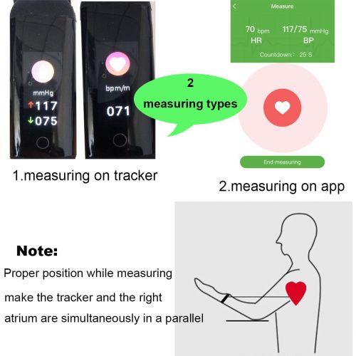  KINGEAR Fitness Tracker-Smart Bracelet with Heart Rate Blood Pressure Monitor