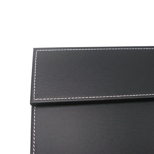  KINGFOM Ultra-Smooth Desk Mat with Office PU Leather Writing Pad Desk File Paper Clip Drawing & Writing Board Tablet (Black-A005)