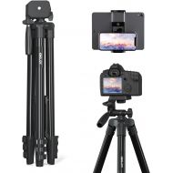 [아마존베스트]KINGJOY 60” Camera Tripod with Carry Bag, Lightweight Travel Aluminum Professional Tripod Stand (5kg/11lb Load) with Bluetooth Remote for Canon Nikon Sony DSLR SLR Cameras Compatib