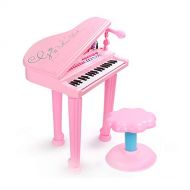 KINGLING-piano Piano Childrens Keyboard Girl Toy Beginner Charging With Microphone (Color : Pink)