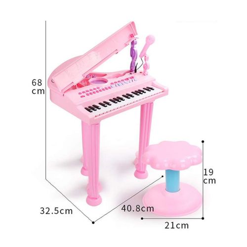  KINGLING-piano Piano Childrens Keyboard Girl Toy Beginner Charging With Microphone (Color : Pink)