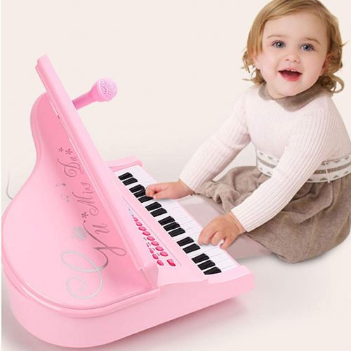  KINGLING-piano Piano Childrens Keyboard Girl Toy Beginner Charging With Microphone (Color : Pink)