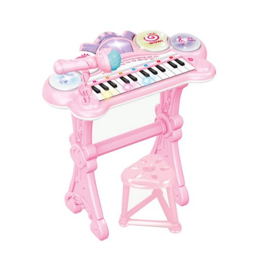  KINGLING-piano Piano Childrens Educational Toys Mobile Phone Multi-function Early Education Piano Childrens Keyboard Toy (color : Pink)