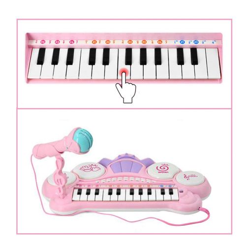  KINGLING-piano Piano Childrens Educational Toys Mobile Phone Multi-function Early Education Piano Childrens Keyboard Toy (color : Pink)