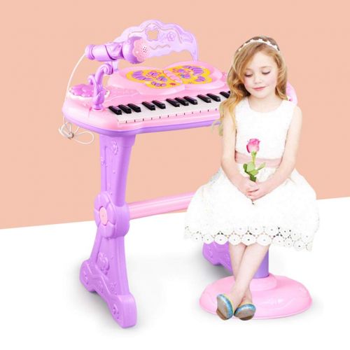  KINGLING-piano Piano Childrens Keyboard Puzzle Multi-function Piano Toy With Microphone (color : Pink)