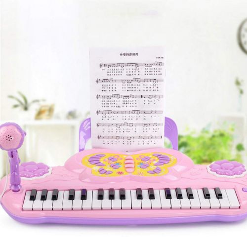  KINGLING-piano Piano Childrens Keyboard Puzzle Multi-function Piano Toy With Microphone (color : Pink)