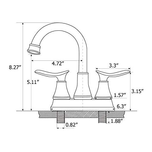  KINGO HOME Contemporary Lavatory Vanity 2 Handles 2 Holes Brushed Nickel Bathroom Faucet, Bathroom Sink Faucet with Water Supply Lines & Pop Up Drain