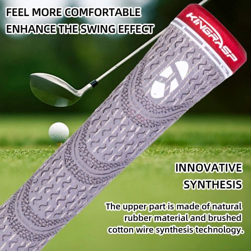  KINGRASP Multi Compound Golf Grips,Golf Club Grips midsize Standard Size,13 Grips Set,6 Colors Optional,Anti-Slip High Stability,All Weather Cord Rubber Golf Club Grips