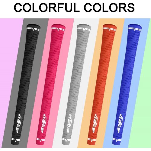  KINGRASP Golf Grips, Standard/Mid Size 5 Colors for Choice, Rubber Golf Club Grips 2022 Golf Grips Kit