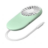 KINGRUNNING Mini Handheld Fan, Powerful Small Personal Portable Fan Speed Adjustable USB Rechargeable for Travel, 5V 900mAh, Green