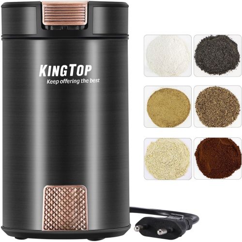  KingTop Elektrische Kaffeemuehle Schlagmesser Kraftige 200 Watt zum mahlen Kaffeebohnen Krautern Nuesse Gewuerze Getreide